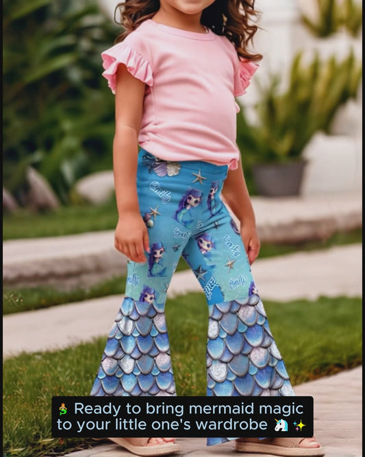 Belle sirène - Leggings évasés personnalisés pour enfant