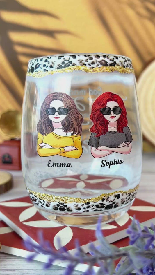 Dieu fait de nous les meilleurs amis - Verre à vin personnalisé « Meilleure amie »