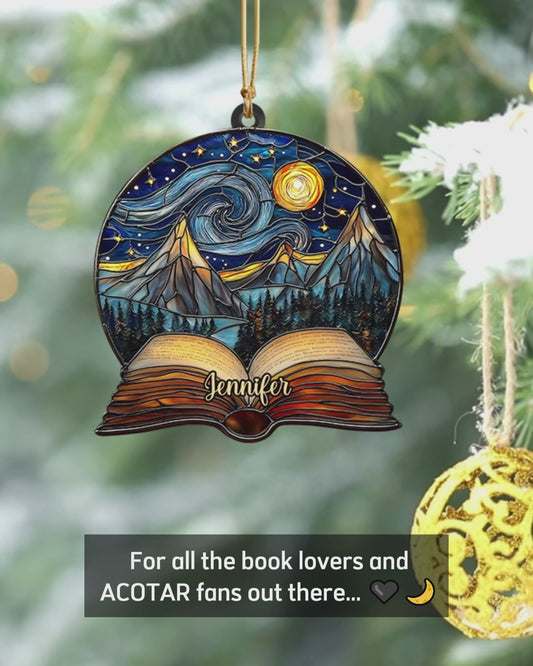 Lecture nocturne au tribunal - Ornement de livre personnalisé