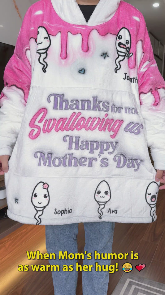 Merci maman - Sweat à capuche couverture personnalisée pour maman