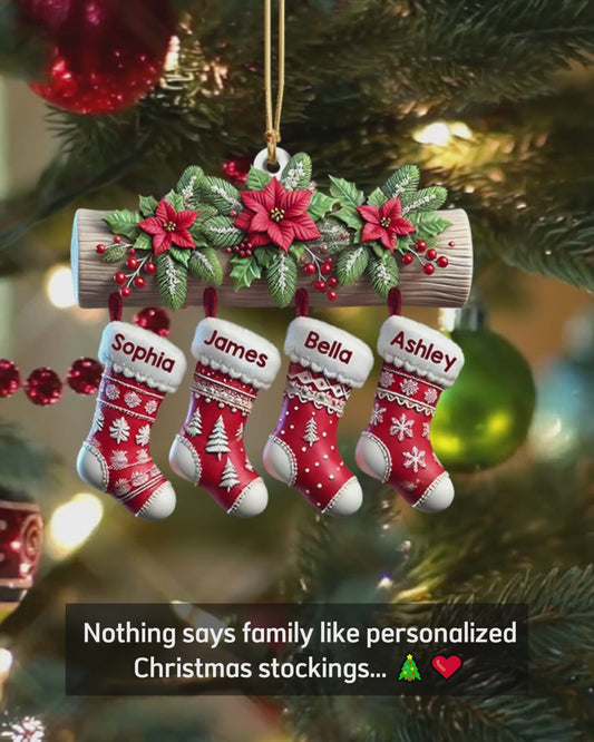Chaussettes de Noël - Ornement familial personnalisé