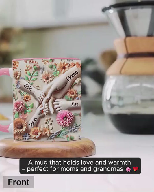 Mug personnalisé « Tiens-nous la main » pour maman