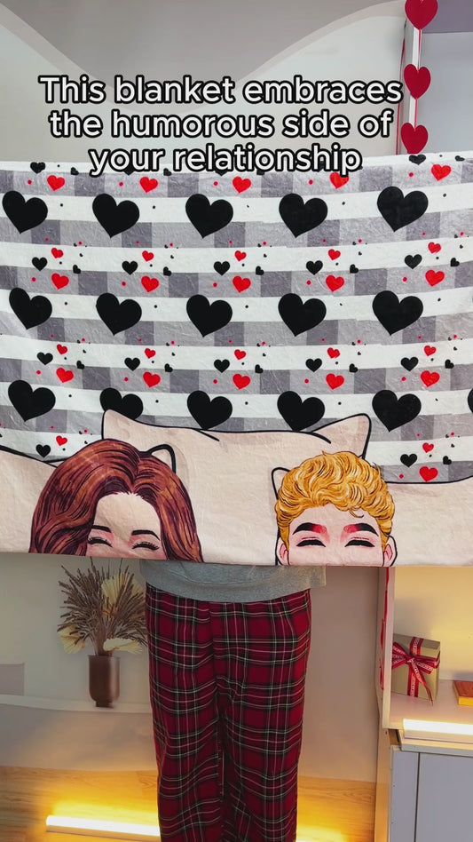 Je t'aime même quand tu pètes sous les couvertures - Couverture personnalisée pour couple