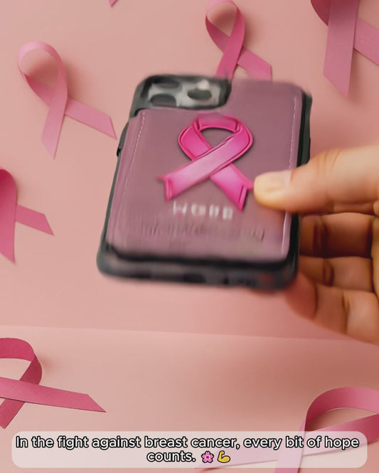 Espoir - Étui portefeuille personnalisé pour téléphone portable, symbole de sensibilisation au cancer du sein