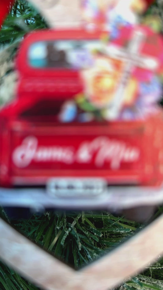 Dieu a béni le chemin brisé - Ornement de Noël personnalisé pour couple (Impression recto verso)