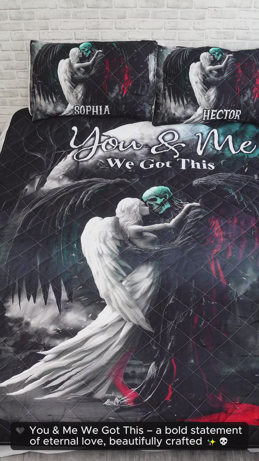 Toi et moi, on gère ça - Ensemble de courtepointe personnalisé avec tête de mort