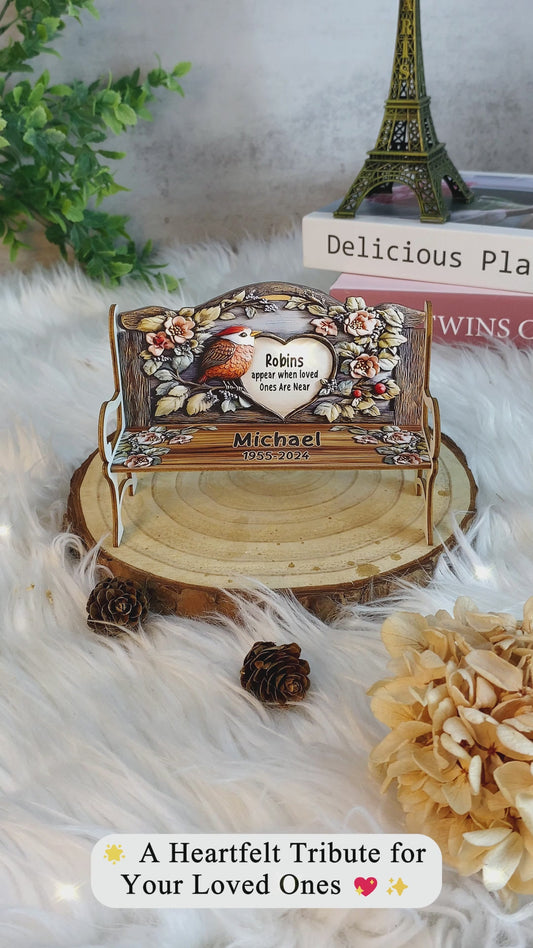 Cardinals Appears When Angel Are Near - Personalized Memorial Wooden Bench