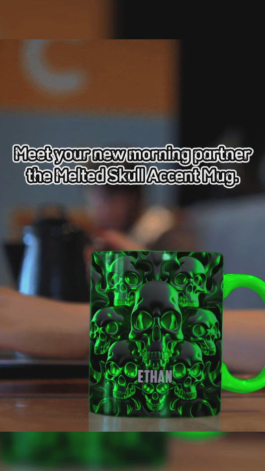 Mug personnalisé à motif crâne fondu