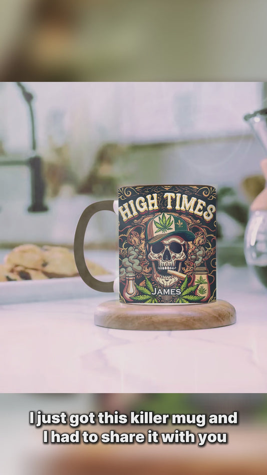 Skull High Times 420 - Personalized Weed Accent Mug
