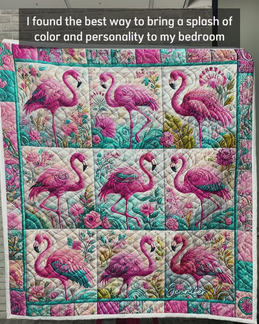 Beautiful Flamingo - Personalized Flamingo Quilt