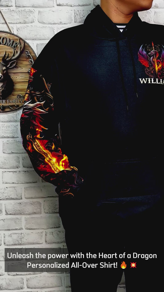 Heart Of A Dragon - Personalized Dragon All Over Shirt