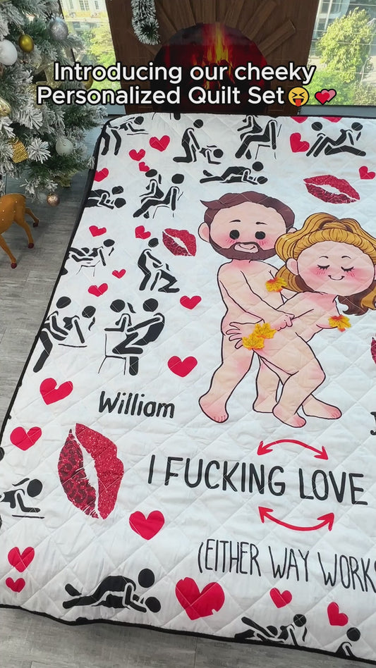 I Love You - gift for husband, wife, boyfriend, girlfriend - Personalized Quilt