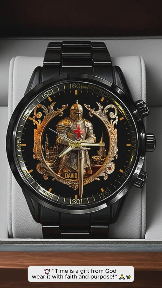 Montre-bracelet chrétienne personnalisée Chevalier de Dieu