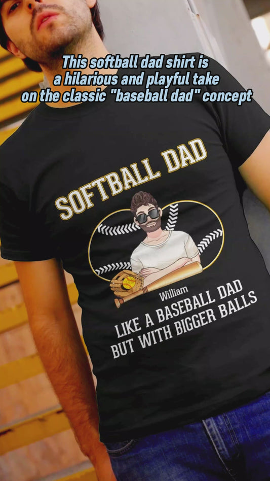 Papa de softball, comme un papa de baseball, mais avec des balles plus grosses ! – T-shirt et sweat à capuche de softball personnalisés