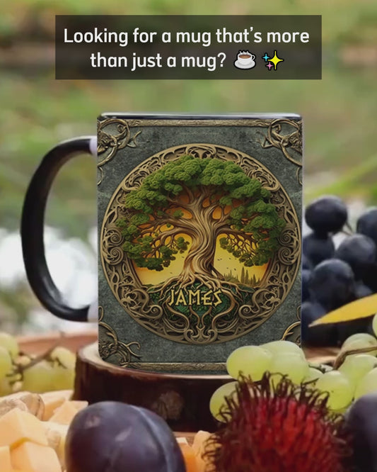 Tree Of Life Scandinavian Mythology Rustic Style - Personalized Irish Accent Mug
