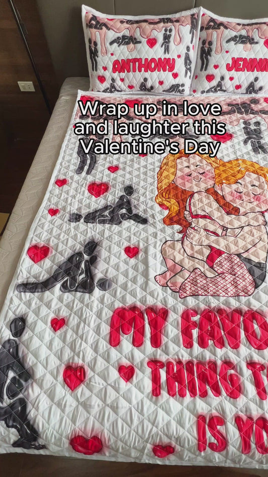 Ma chose préférée à faire, c'est toi - Ensemble de courtepointe personnalisé pour couple