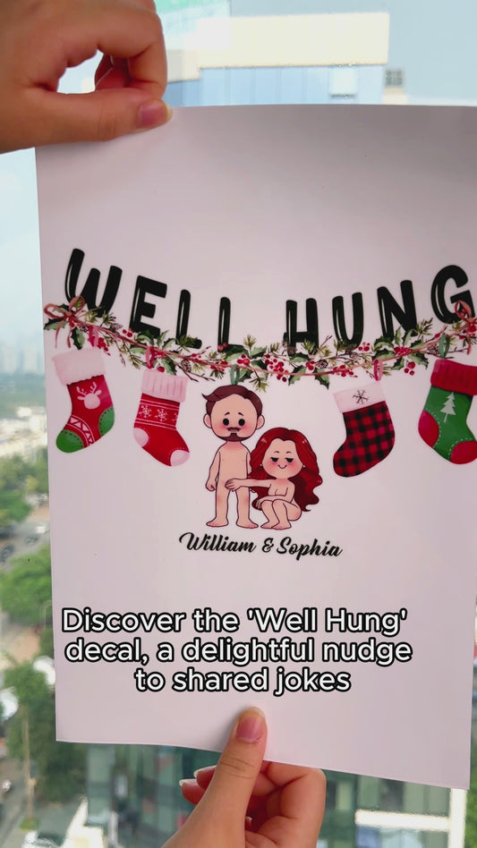 Bien accroché - Autocollant personnalisé pour couple découpé à la forme