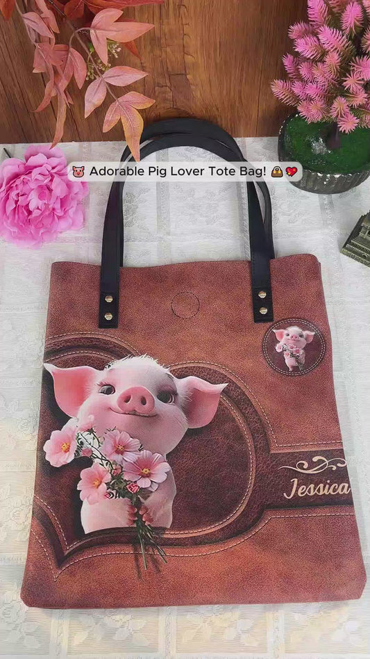 Sac fourre-tout personnalisé pour amoureux des cochons - Mignon Cochon