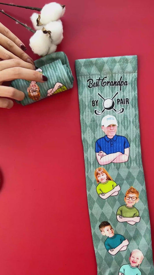 Meilleur Papa selon le Par - Cadeau de golf pour papa, lui, petit ami, mari, grand-père - Chaussettes personnalisées