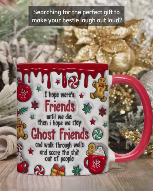 Mug personnalisé « Fantômes et Amis Fantômes » pour Noël - Mug humoristique et rigolo pour meilleure amie