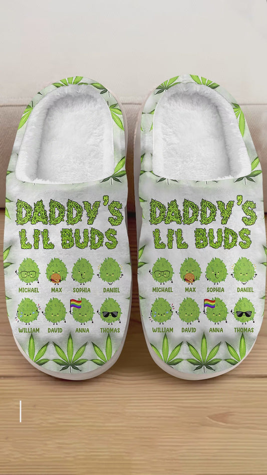 Daddy's Lil Buds Any Title - Personalized Weed Slippers