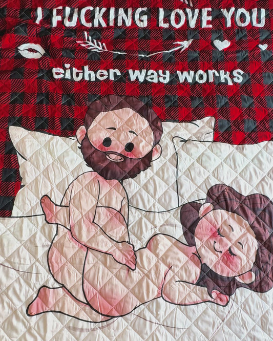 Je t'aime - Ensemble de courtepointes personnalisé pour couple