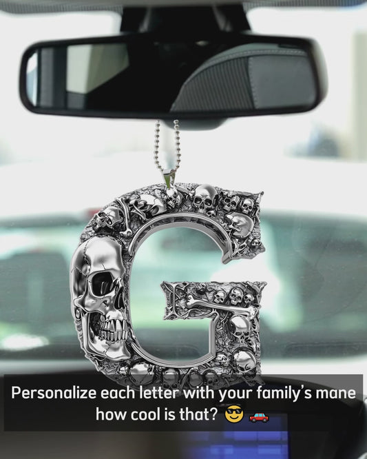 Skull Alphabet - Personalized Skull Car Ornament