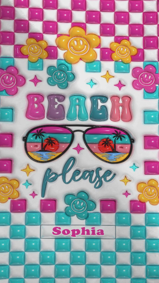 Beach Please - Personalized Sea Lover Beach Towel
