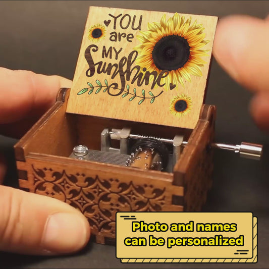 Tu es mon rayon de soleil - Boîte à musique à manivelle personnalisée pour la fête des mères