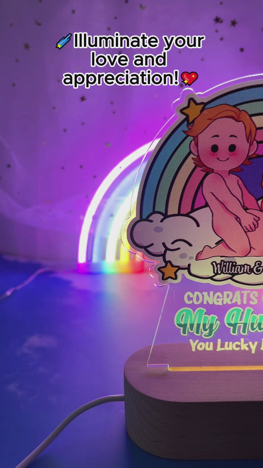 Congrats On Being My Husband - gift for husband, wife - Personalized Shaped Plaque Light Base