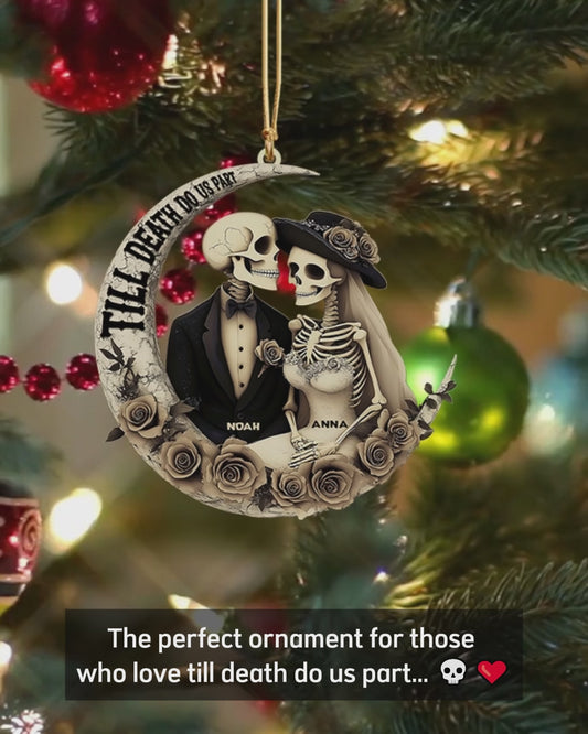 Jusqu'à ce que la mort nous sépare - Ornement de crâne personnalisé