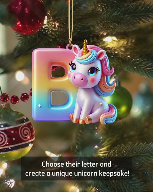 Cute Unicorn - Personalized Kid Ornament