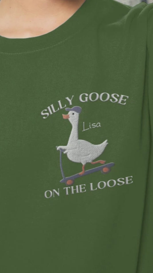 Sweat-shirt brodé Silly Goose - Pull brodé sarcastique personnalisé