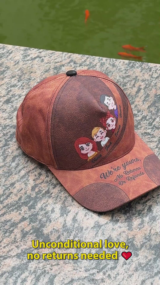 We're Yours No Returns Or Refunds Chibi Kids - Personalized Father Classic Cap