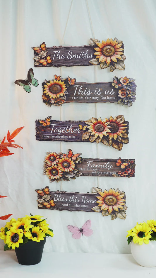 This Is Us - Personalized Family Hanging Wood Sign Set