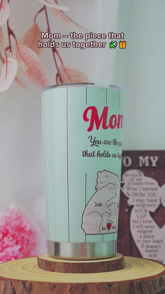 Tu es le pilier de notre couple, Maman Ours - Gobelet personnalisé pour maman