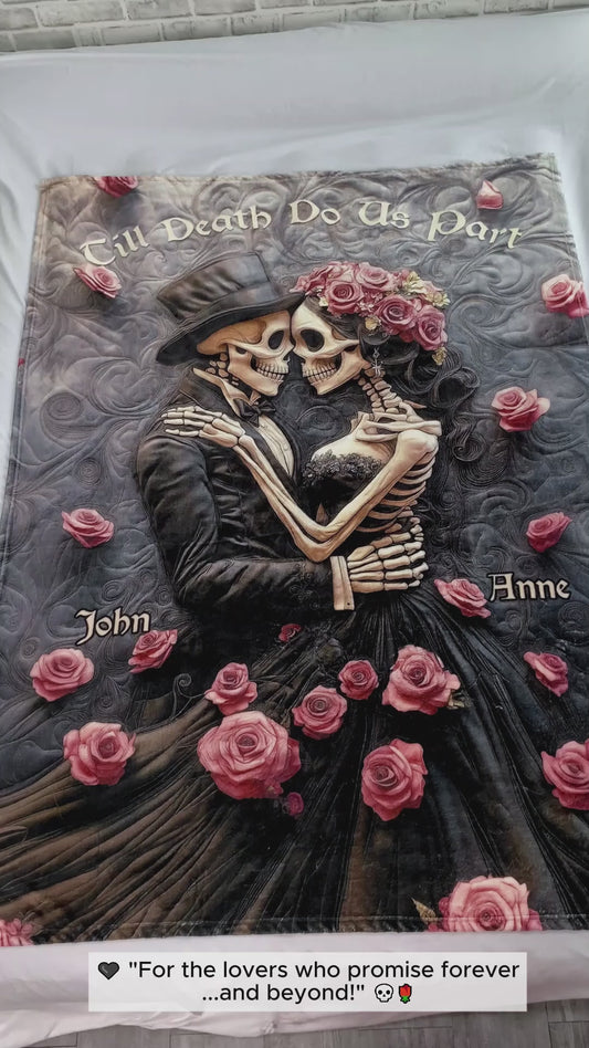 Till Death Do Us Part - Personalized Skull Blanket