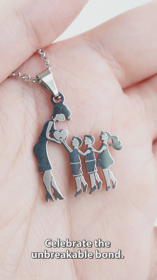 Collier pendentif personnalisé Maman et Enfants - Collier pendentif personnalisé Mère Maman et Enfants
