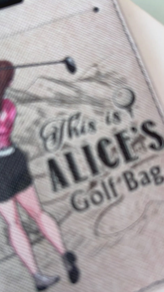 Mes clubs de golf - Étiquette à bagages personnalisée en cuir de golf