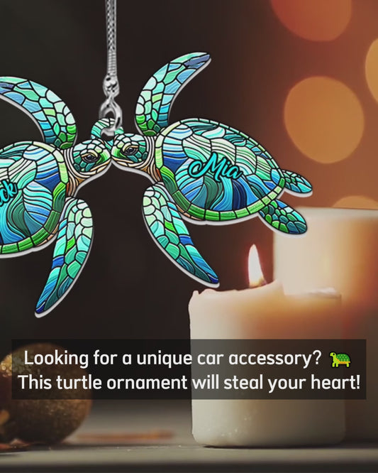 J'adore les tortues - Ornement de voiture tortue personnalisé