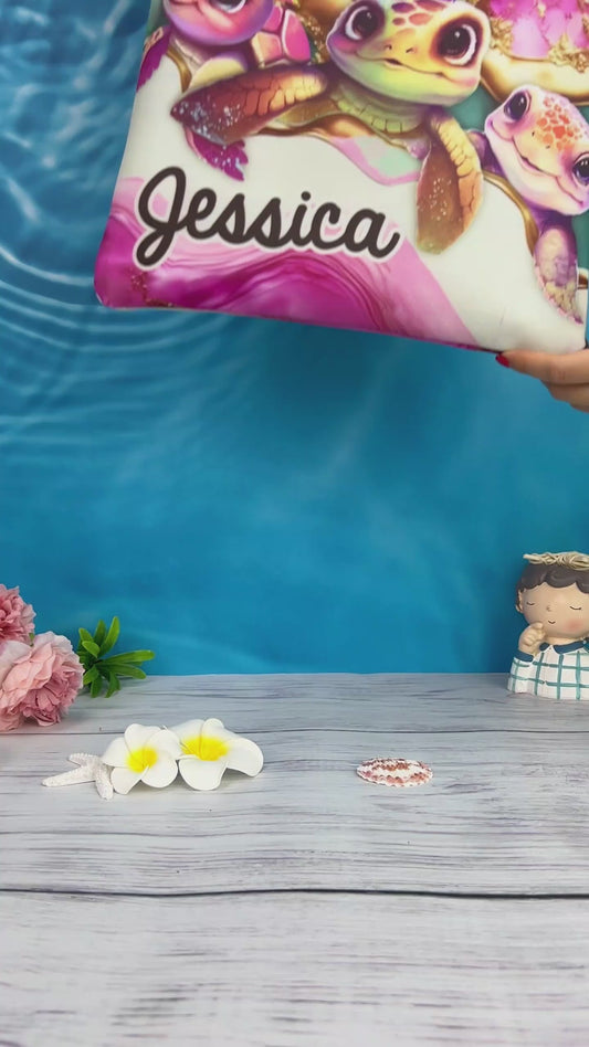 Salty Lil' Beach - Sac fourre-tout personnalisé en forme de tortue