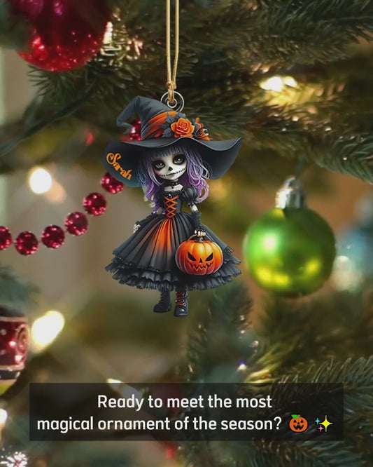 Little Witch - Personalized Witch Custom Shaped Ornament