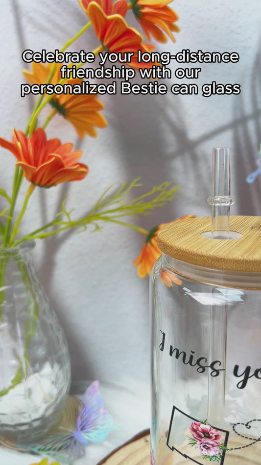 Cadeau d'amitié à distance pour meilleures amies - Verre personnalisé pour meilleure amie