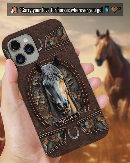 Coque de téléphone personnalisée Love Horse avec motif cheval intégral