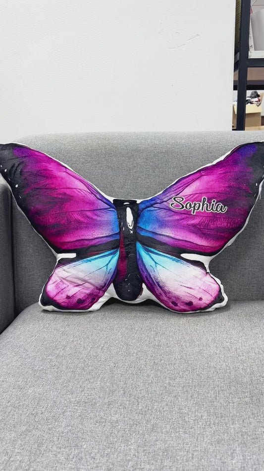 Beautiful Butterflies - Personalized Butterfly Shaped Pillow