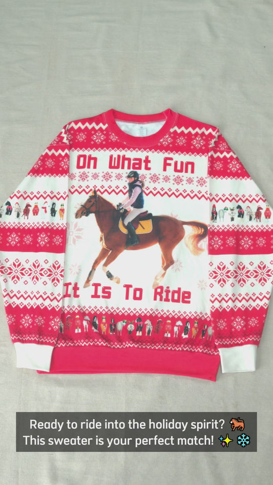 Oh What Fun It Is To Ride - Personalized Horse Ugly Sweater