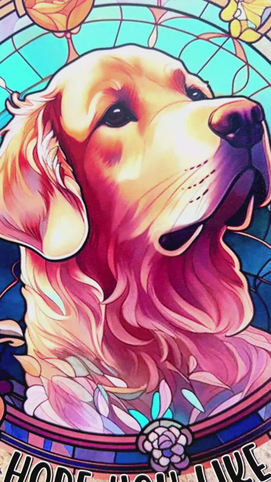 Bienvenue chez nous ! Nous espérons que vous aimez les chiens et les chats. - Panneau rond en métal personnalisé avec chien et chat