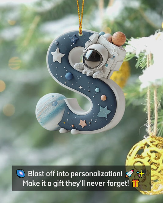 Space Letter Ornament - Personalized Kid Ornament