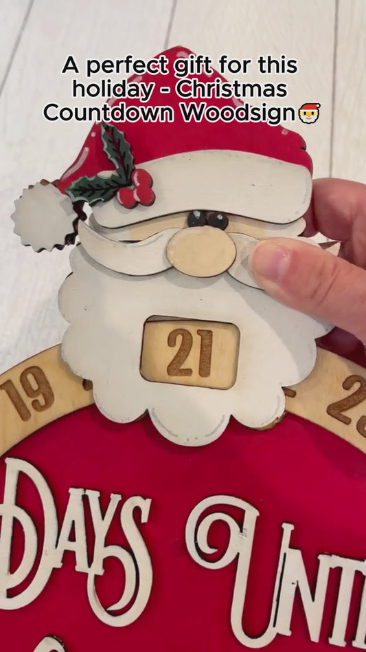 Jours avant Noël - Panneau en bois personnalisé pour le compte à rebours de Noël en famille 1
