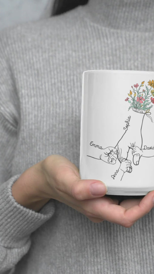 Mug personnalisé « Tenir la main de maman »